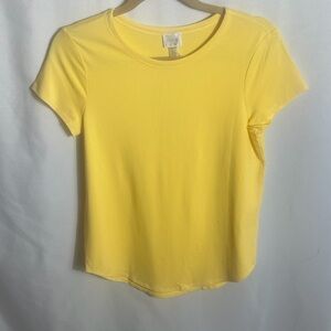 Cupio Yellow Short Sleeve Top Medium Stretch Viscose Spandex Soft NWT Tee